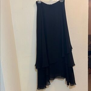 NWT Elegant Black Skirt 3 Layered 💯 Silk.